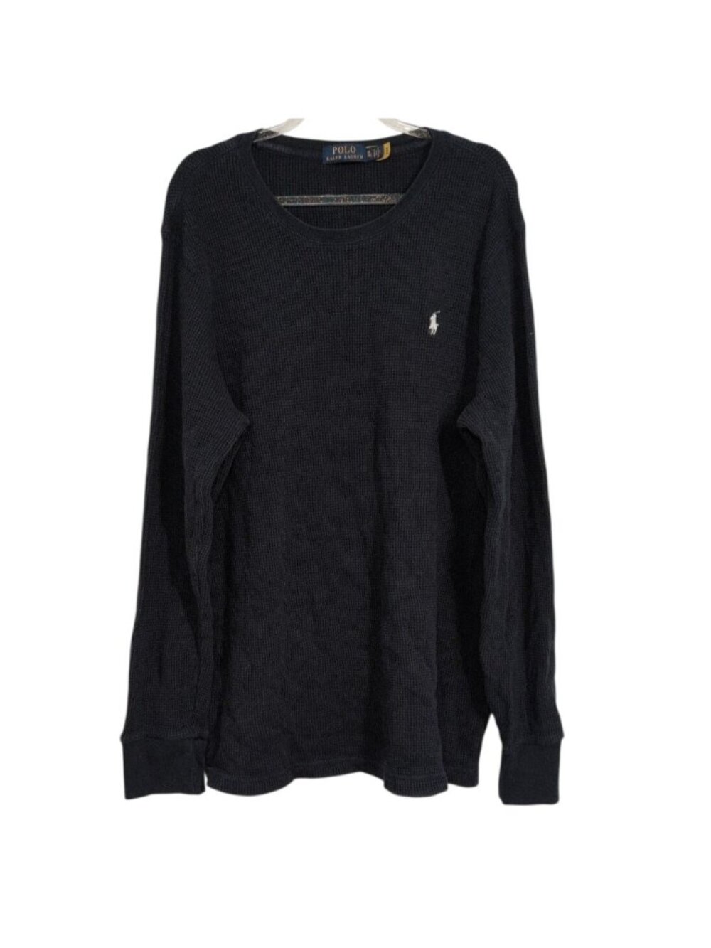 Polo Ralph Lauren Waffle Knit Shirt Mens Size XL Blue Thermal Preppy Long Sleeve